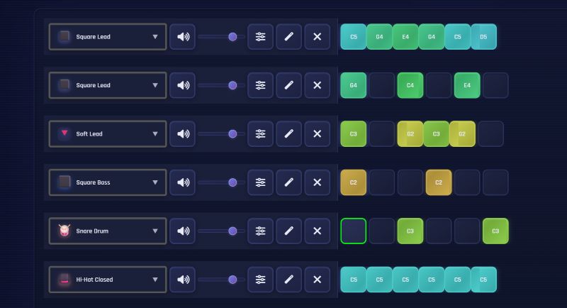 add notes | 8-Bit Music Generators