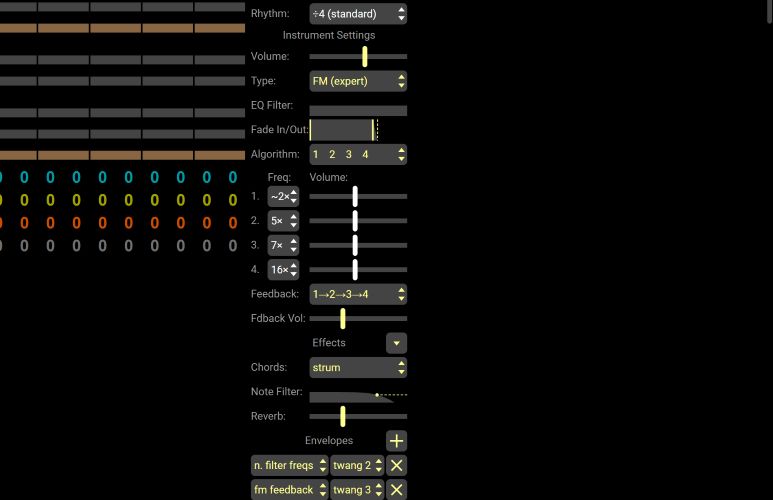choose instruments | 8-Bit Music Generators