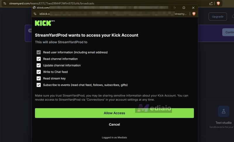 allow permissions | Add a Background to a Music Performance on AI