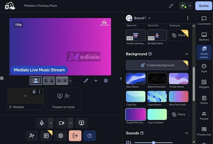 click Go Live | Add a Background to a Music Performance on AI