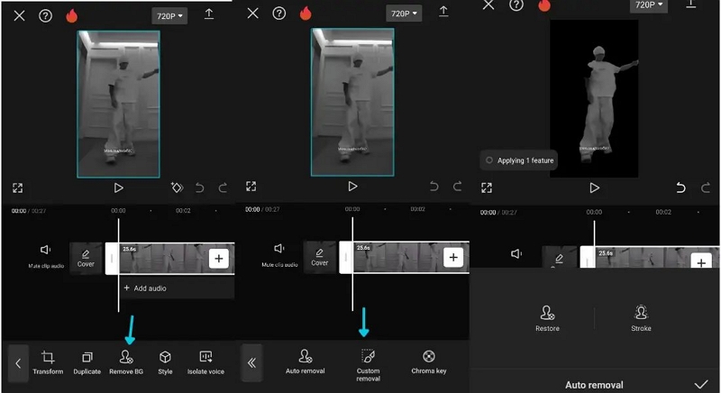 select Remove BG | Add a Background to a Music Performance on AI