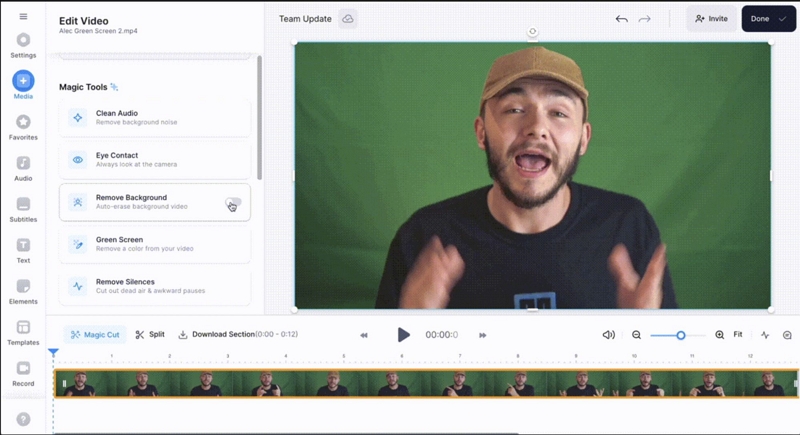 AI Tools panel | Add a Background to a Music Performance on AI