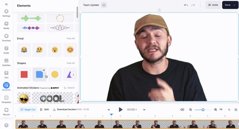 edit from timeline | Add a Background to a Music Performance on AI