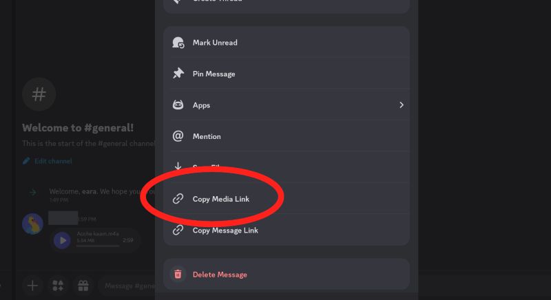 choose Copy Media Link | Discord Music Bots That Play YouTube Music