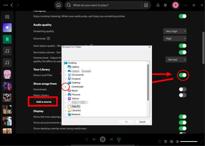 use Browse for Folder | Add MP3 to Spotify