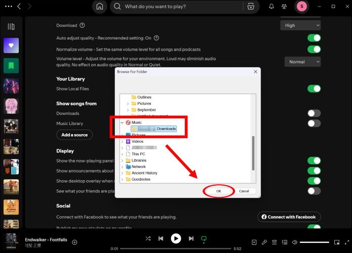 press OK | Add MP3 to Spotify