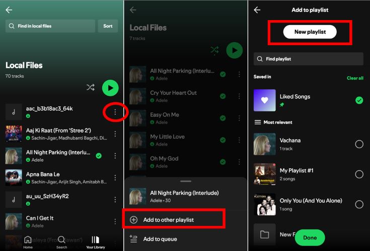 choose Add to other playlists | Add MP3 to Spotify