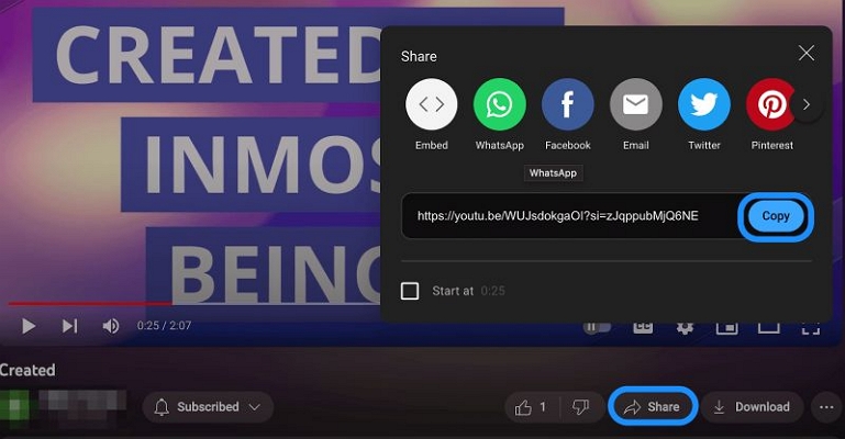 click Share | Add Music to Google Slides from YouTube