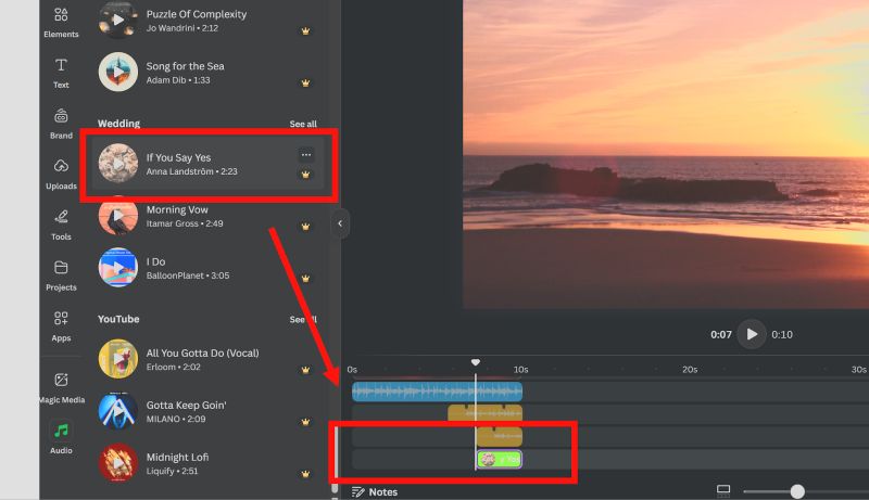 search for songs | Add Music to Canva from Spotify