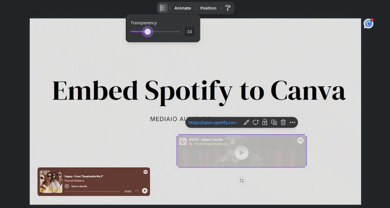 embed Spotify songs | Add Music to Canva from Spotify