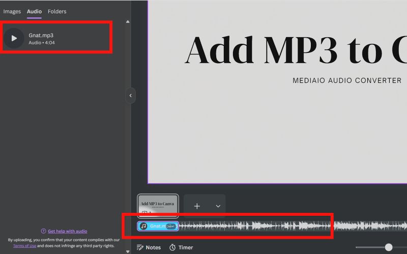 locate Audio | Add Music to Canva from Spotify