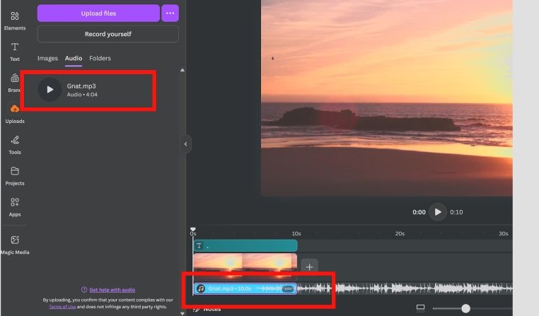 select start and end points | Add Music to Canva from Spotify