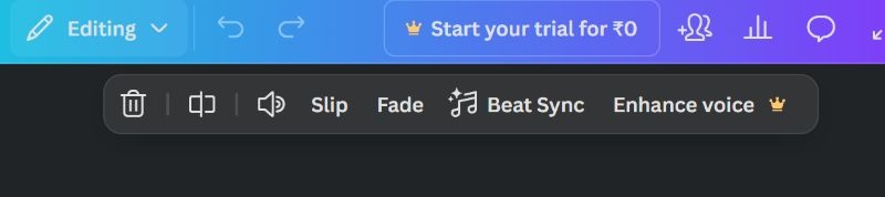 control audio effects | Add Music to Canva from Spotify