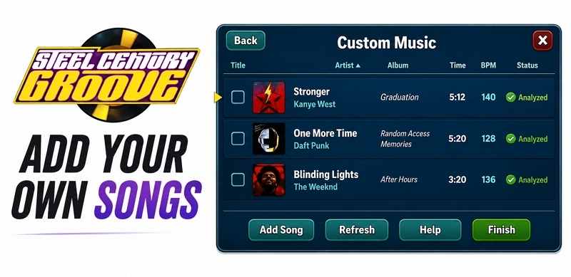 add custom music to Steel Century Groove | Put Your Own Music in Steel Century Groove