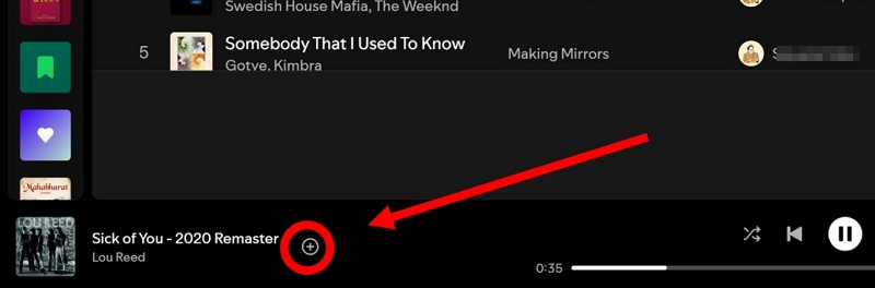 click plus | Add Songs to Playlists on Spotify