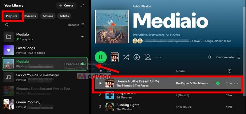 drag song toward Library | Add Songs to Playlists on Spotify
