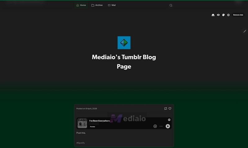 Tumblr blog | Add Spotify Music to Tumblr