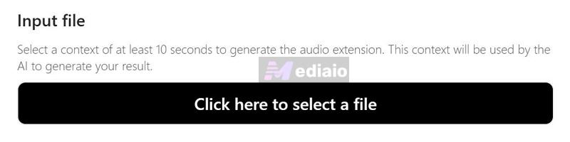 click Input file | AI Music Extenders