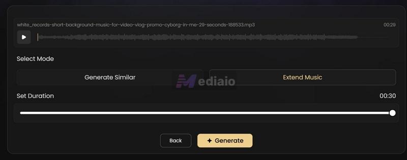 click Generate | AI Music Extenders