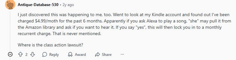 Alexa Voice Command | being charged for Amazon Music
