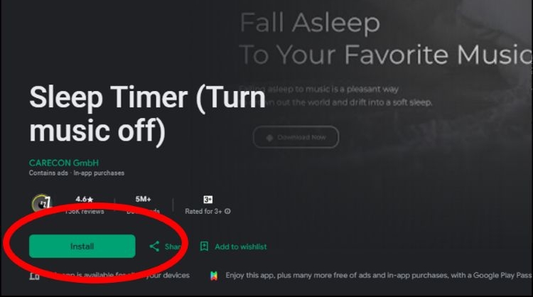 install Sleep Timer | Pandora Sleep Timer