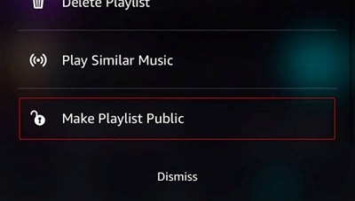 Make Playlist Public mobile | share amazon music playlist
