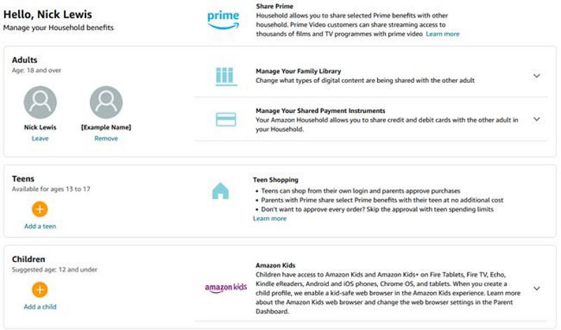 Amazon Household Settings | being charged for Amazon Music