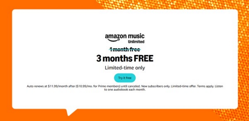 Amazon Music Unlimited free trials | amazon music unlimited free trial