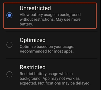 Disable Battery | amazon music not working
