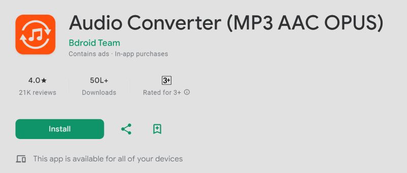 Audio Converter by Bdroid Team | Best Audio Converters