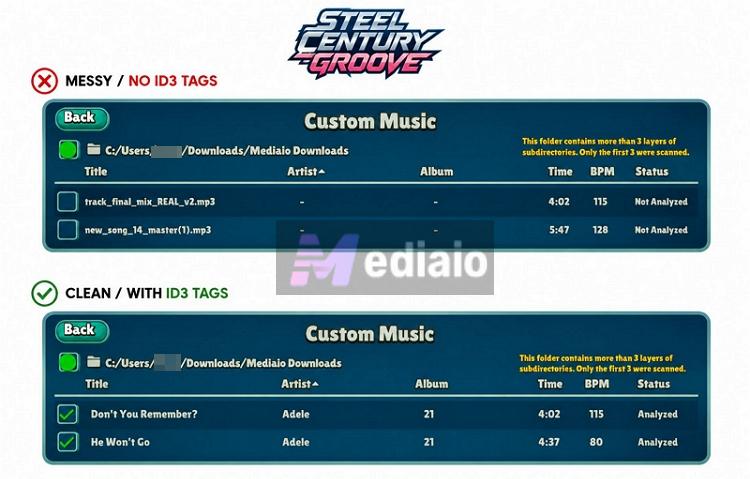 organize music library | Put Your Own Music in Steel Century Groove