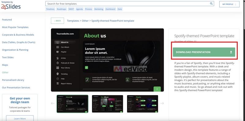 click Download Presentation | Spotify Slides Templates