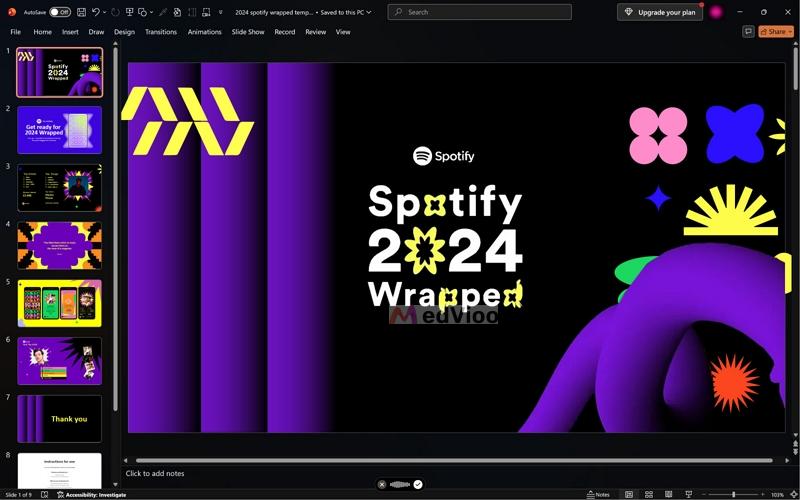 change any element | Spotify Slides Templates