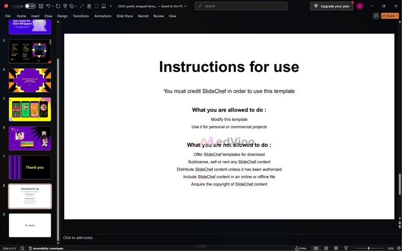 Instructions for use | Spotify Slides Templates