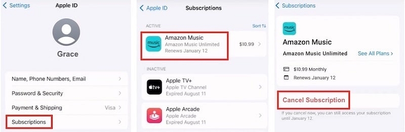 Cancel Subscription iphone | cancel amazon music unlimited