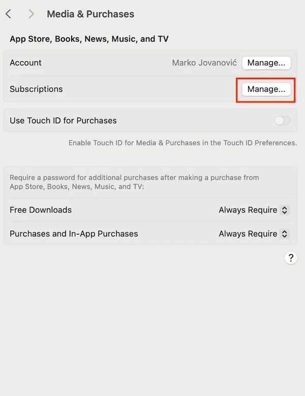 select manage | cancel apple music subscription