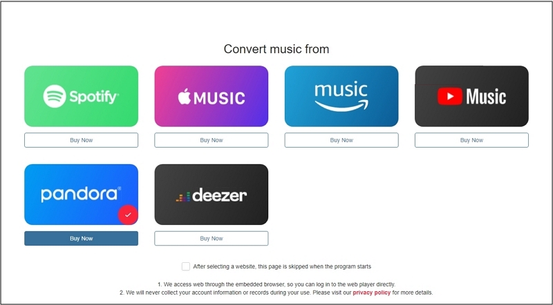 choose Pandora in Mediaio | Pandora Mod APK