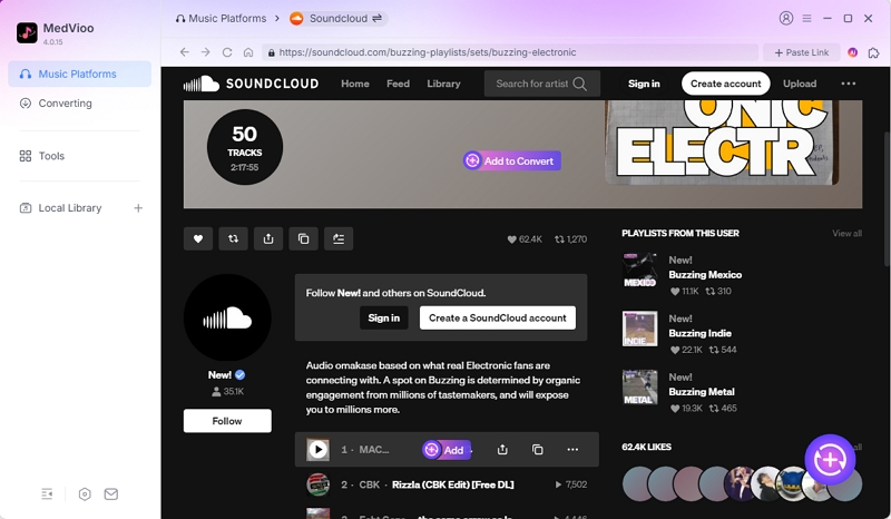 click Add to Convert | SoundCloud to FLAC