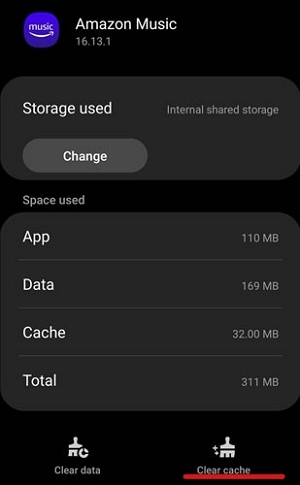clear amazon music cache | amazon msic playback errors