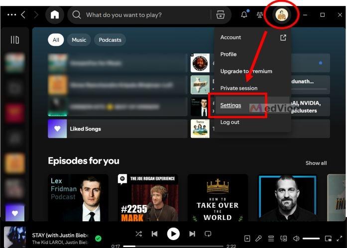 select Settings | Clear Spotify Cache