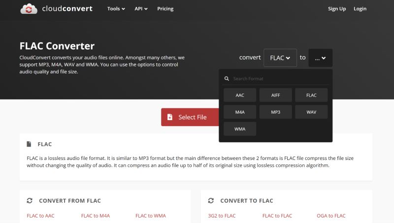 visit CloudConvert | Lossless Audio Converters