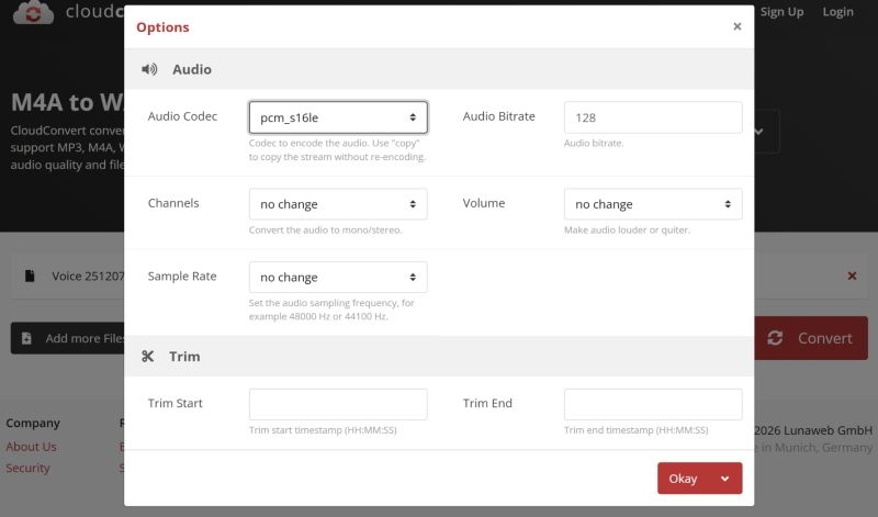 trim WAV CloudConvert | Lossless Audio Converters