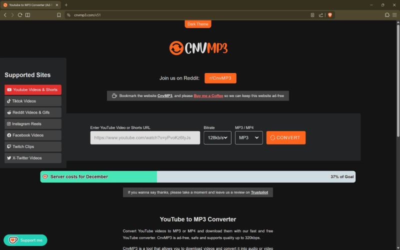 use right browser | CnvMP3 Review