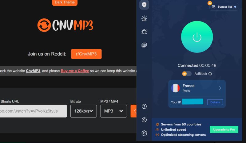use VPN | CnvMP3 Review