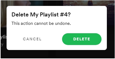 confirm deletion | Delete a Playlist on Spotify