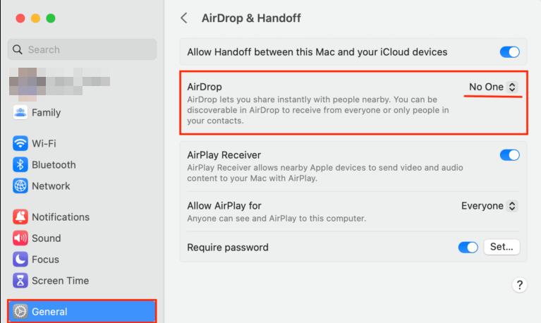 go to AirDrop & Handoff | Transfer Music from PC to iPhone Without iTunes