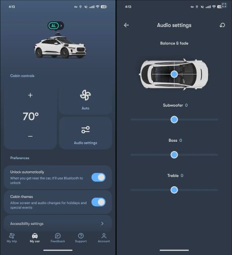 tap Audio settings | Play Spotify on Waymo