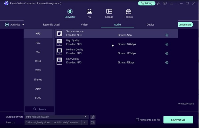 320 kbps MP3 | Convert AAC to MP3