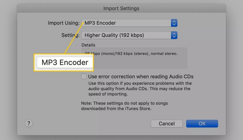 select OK | Convert AAC to MP3