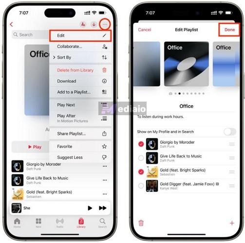 tap three-dot menu | Change Apple Music Playlist Covers